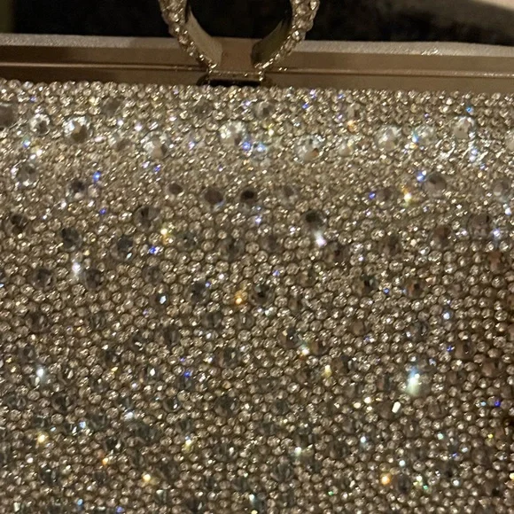 House of Harlow 1960  Silver Crystal Clutch! - Picture 9 of 13